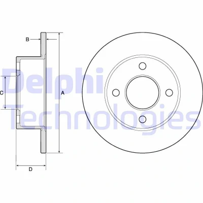 Imagen de DELPHI BG2343 Disco de freno 245 10 4 macizo aceitado sin procesar cojinete rueda, anillo sensor ABS AUDI: Coupe B3, 80 B4 Berlina