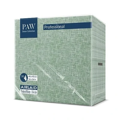 Imagen de PAW Servilletas Papel Airlaid (40 x 40 cm) I de Tela Estructura la el Verde Decoración Mesa Perfecta para las Ocasiones Importantes Color: Linen Structure Green