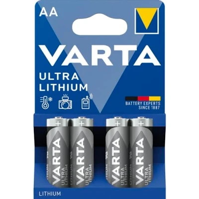 Imagen de VARTA Pilas AA de litio, paquete 4, Ultra Lithium, 1,5V, aptas para cámaras digitales, juguetes, dispositivos GPS, deportes y actividades al aire libre