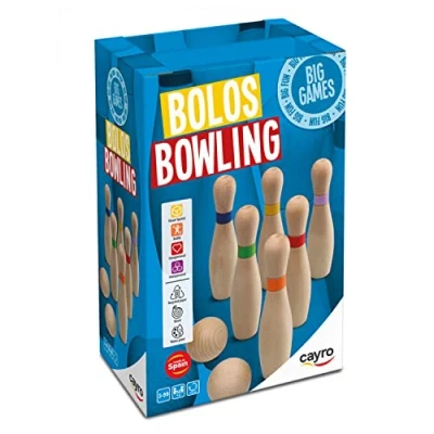 Imagen de Cayro Bolos + 3 Años Modelo de Tamaño Grande Madera Juego Divertido Mesa Niños y Adultos Incluye 6 2 Bolas a 8 Jugadores