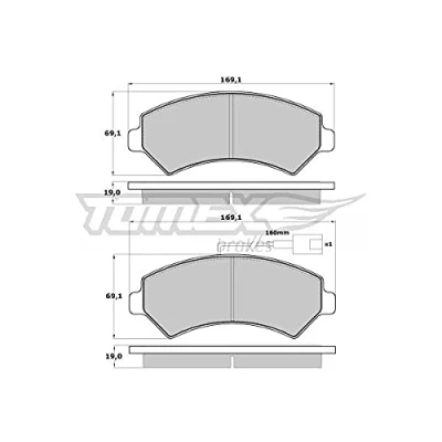 Imagen de TOMEX brakes TX 14 40 Juego de pastillas freno Eje delantero con contacto aviso desgaste incorporado tornillos pinza accesorios