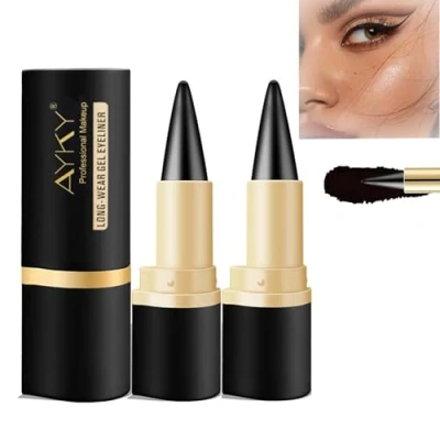 Imagen de SHUOHONG 2 Piezas Maquillaje Liner, Eyeliner Waterproof, Lápiz Delineador de Gel Lapiz Ojos, Ojos Negro Resistente Al Agua (Negro)