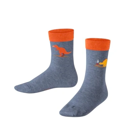 Imagen de FALKE Dinosaurs K SO algodón estampado 1 par, Calcetines Unisex niños, Azul (Light Jeans 6662), 35 38