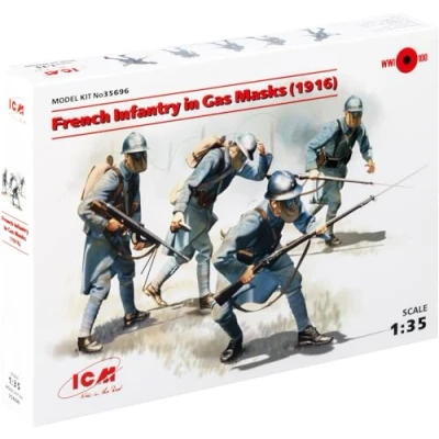 Imagen de ICM 35696 Figura French Infantry en Gas Máscaras 1918 &quot;