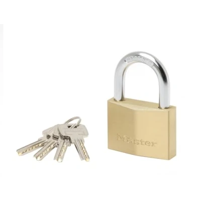Imagen de Master Lock 2960EURD Candado de llave con Cuerpo Latón Macizo Muy Grueso, Dorado, 8.8 x 6 2.1 cm