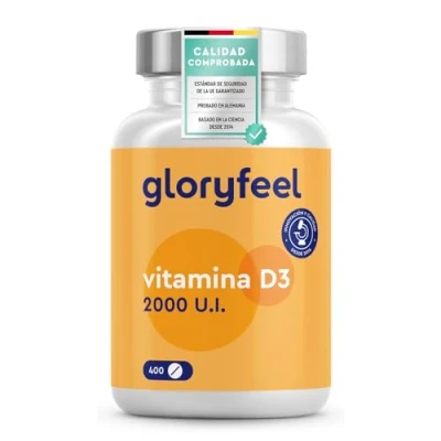 Imagen de Vitamina D3 2000UI 400 Tabletas (+1 año) D Colecalciferol Respalda Huesos, Dientes, Músculos y Sistema Inmunológico Probado en laboratorio, sin aditivos