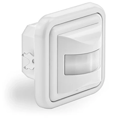 Imagen de deleyCON 2X Infrarrojos Detector de Movimiento Empotrado Montaje en Pared Interno Control Luz 160 Área Trabajo Alcance 9m Sensor Integrado Blanco