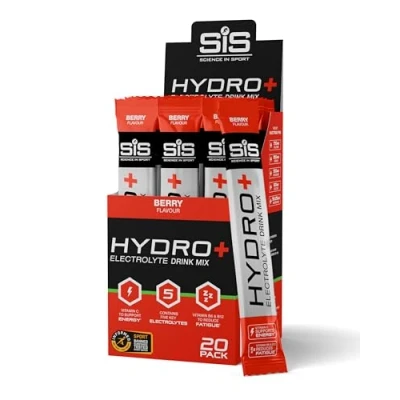 Imagen de Science in Sport HYDRO+ Electrolyte Drink Mix 20x4.5g Frutos del bosque electrolitos en polvo veganos, Bebida deportiva con vitamina C y 5 importantes