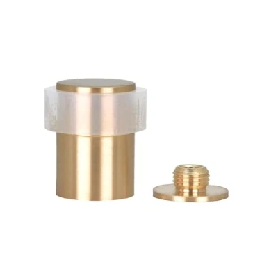 Imagen de Tope para Puertas 24 x 35 mm Base Roscada Laton Mate Goma Negra Incluye Tornillo + Taco de Sujeción EVI Herrajes I 18024X35 (34mm 35mm, Latón Blanca)