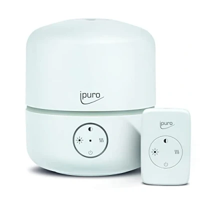 Imagen de ipuro Air Sonic Good Mood Difusor de aroma ultrasilencioso para rellenar, electrónico con humidificador, perfecto el hogar o la oficina, mando a distancia