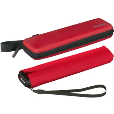 Imagen de Knirps Paraguas de bolsillo US.050 Ultra Light Slim Manual en estuche rojo