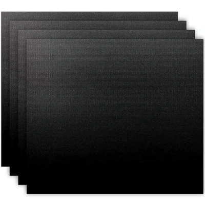 Imagen de SPARES2GO Revestimiento antiadherente para horno (paquete de 4) Alfombrilla teflón universal grande hornear, protector fondo cocina, revestimientos con convección asistida (40 x 50cm)