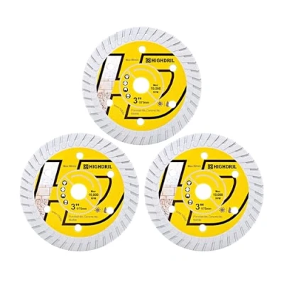 Imagen de HIGHDRIL Disco Diamante para Porcelánico 75mm 3piezas Discos Corte Cerámica Mármol Granito Mini Amoladora Angular