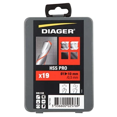 Imagen de Diager JUEGO 19 BROCAS HSS PRO 1 10/0,5mm