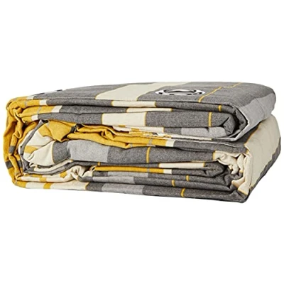 Imagen de Fusion Whitworth Stripe Dos Paneles de Cortina, Algodón Poliéster, Ocre, W 90.2&quot; x L (1 Panels)