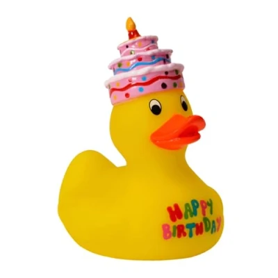 Imagen de OOTB Pato Patito de Goma Amarillo, Happy Birthday, Color, Multicolor (out of The Blue KG 20/1063)