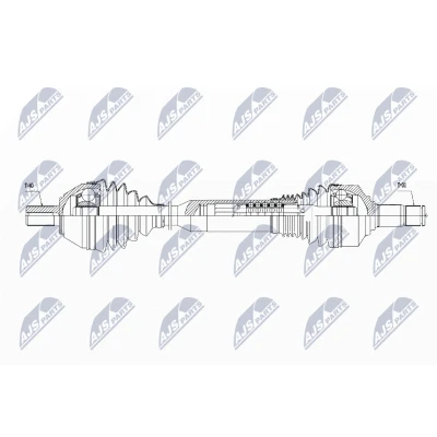 Imagen de NTY NPW VV 052 Árbol de transmisión Eje delantero, izquierda 625 VOLVO: XC60 I