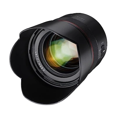 Imagen de Samyang AF 75 mm F1.8 FE Objetivo de retrato, enfoque automático formato completo y APS C distancia focal fija Sony E Mount para A9 II A7 III A6000 seria A5100 A5000