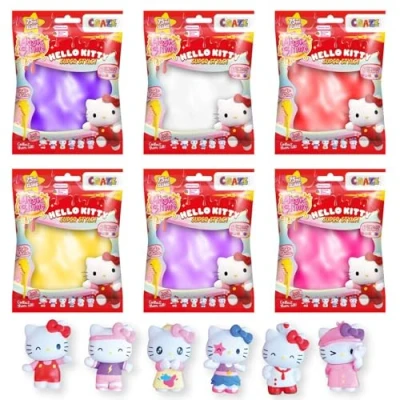 Imagen de CRAZE Magic Slime Bag Hello Kitty 6 Pack Niños con Figura Sorpresa, 6X Bolsas de Infantil, Colores, Set Inodoro, sin residuos