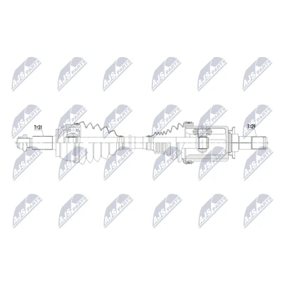 Imagen de NTY NPW LR 048 Árbol de transmisión Eje delantero, izquierda 661mm Caja automática, 8 marchas