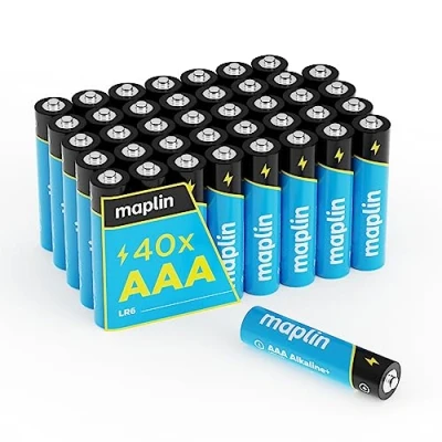 Imagen de Maplin 40 Pilas alcalinas AAA LR03 de 1,5 V (Triple A) 10 años Vida útil Alto Rendimiento
