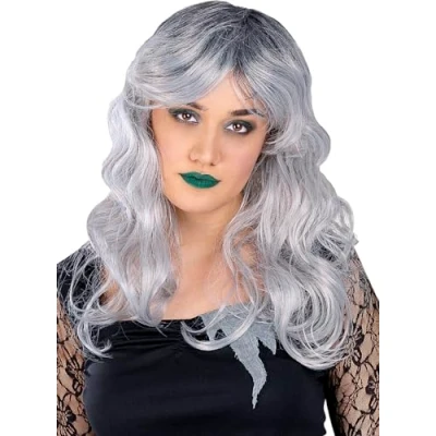 Imagen de Funidelia Peluca de Novia zombie para mujer Zombie, Cadáver, Terror Accesorios adultos, accesorio disfraz Gris/Plateado