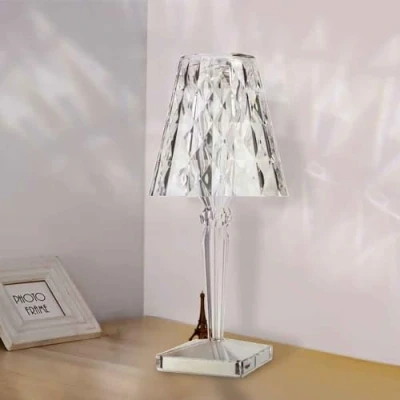 Imagen de M Ledme Lámpara de Mesita Noche, luz Nocturna Recargable, Temperatura color CCT, Regulable en fría, neutra o cálida, Acabado Transparente. LM9065