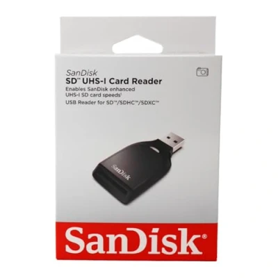 Imagen de Lector de tarjetas SanDisk SD UHS I, USB 3.0, Para Transferencias hasta 170 MBs, Negro