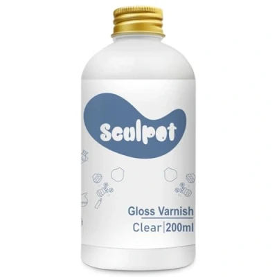 Imagen de Esmalte de arcilla secado al aire, barniz brillante 200 ml para seca aire cerámica y pintura acrílica, incoloro, impermeable, resistente a