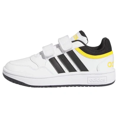 Imagen de adidas Hoops Lifestyle Basketball Hook and loop Shoes, Zapatos Unisex niños, Cloud White Core Black Bold Gold, 32 EU