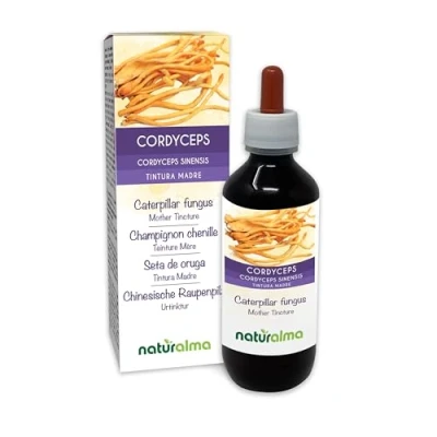 Imagen de Cordyceps o Seta de oruga (Cordyceps sinensis Ophiocordyceps sinensis) hongo Tintura Madre sin alcohol Naturalma Extracto líquido gotas 200 ml Complemento alimenticio Vegano