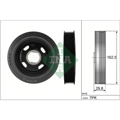 Imagen de INA 544 0179 10 Polea de Cigüeñal 162,5 RENAULT: GRAND SCENIC 4, MEGANE 3 Coupe, 3, NISSAN: Qashqai / Qashqai+2 I