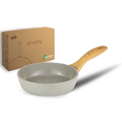 Imagen de DIVORY Sartén cerámica 16cm de inducción cerámica, libre PFAS y PTFE, apta para horno lavavajillas, (Natura, 16 cm)