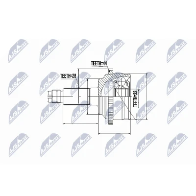 Imagen de NTY NPZ MZ 054 Junta Homocinética Caja de cambios manual Eje delantero, derecha, izquierda MAZDA: 6 Hatchback, Wagon