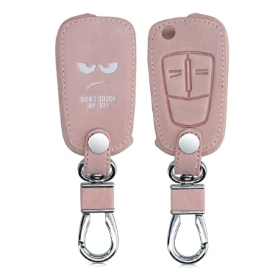 Imagen de kwmobile Funda Compatible con Opel Vauxhall Llave de Coche Plegable 2 Botones Cubierta Cuero sintético Case para Mando y Control Auto Don&#039;t Touch my Key