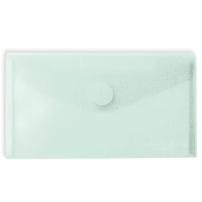 Imagen de Grafoplas, Pack 5 Sobres Plástico, Tamaño Recibo, Cierre Velcro, Verde Mint, Multiline, 22,5x12,5cm, Polipropileno Cristal Rayado Traslúcido, Perfecto para Recibos y Documentos Pequeños