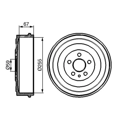 Imagen de BOSCH 0 986 477 144 Tambor de Freno 298 Eje trasero PEUGEOT: 806, Expert I Furgón, CITROËN: Jumpy Camión plataforma/Chasis, FIAT: Scudo Furgón