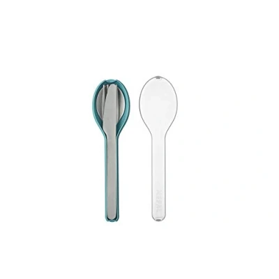 Imagen de Mepal Juego de Cubiertos 3 Piezas Ellipse Cuberteria para llevar Consta cuchillo, tenedor y cuchara Set con Estuche Viaje Acero Inoxidable Nordic Green