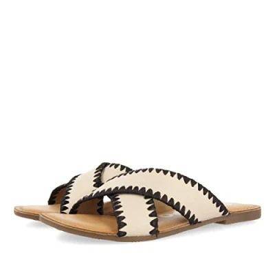 Imagen de GIOSEPPO Sandalias Off White de Piel con pasados Rafia para Mujer assu