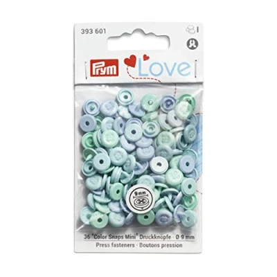 Imagen de Prym Love Color Snaps Mini Annähoptik Hellblau Fasteners, Light Turquoise, Blue, 9 mm