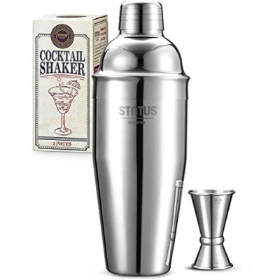Imagen de Coctelera 750ml para Cocteles de Acero Inoxidable, Profesional, Barman Cocktail Kit Mojitos, Cocteleras con Jigger (2 Piezas)