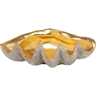 Imagen de Kare cuenco decorativo de diseño Noble Shell, decorativo, poliresina, pintado a mano, único, 14 x 41 27 cm (alto ancho profundidad)