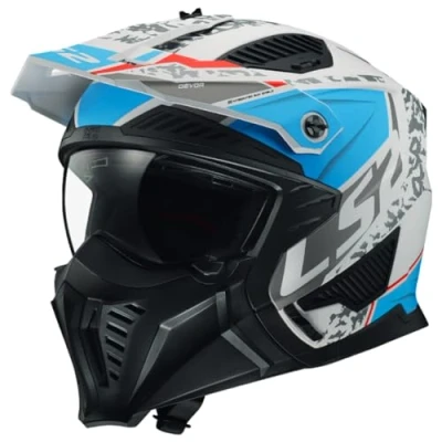 Imagen de LS2, Casco Moto Jet/Modular Drifter DEVOR Matt White Blue, XXL
