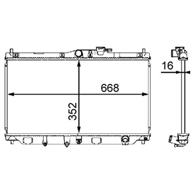 Imagen de MAHLE ORIGINAL CR 199 000S Radiador, refrigeración del motor para vehículos con/sin climatización 352 668 16 Aletas soldadas
