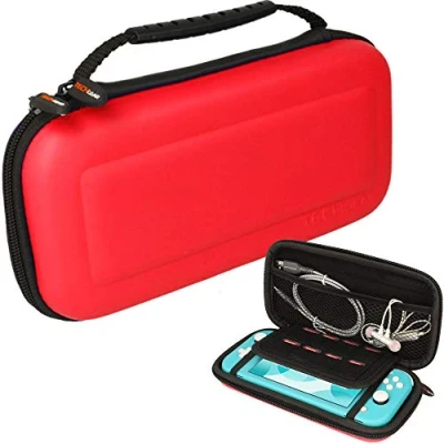 Imagen de TECHGEAR Switch Lite Carcasa Funda Dura Protectora de Viaje y Llevar para Nintendo + Ranura 8 Tarjetas Juego Accesorios [Roja]