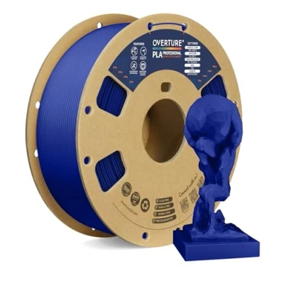 Imagen de OVERTURE PLA Plus (PLA+) Filamento 1,75 mm Dureza Profesional Rollo Mejorado, Premium 1 kg (2,2 libras), Precisión Dimensional 99% Probabilidad +/ 0.02 (Azul Oscuro)