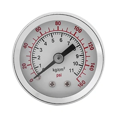 Imagen de 0 160PSI 1/8 pulgada NPT Mini Manómetro de vacío Medidor presión aire aceite agua a doble escala, placa marcación 40 mm, marcas números claros