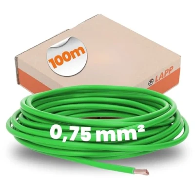 Imagen de Lapp 4510122 PVC Línea de hilo único H05V K 0,75mm² verde 100m