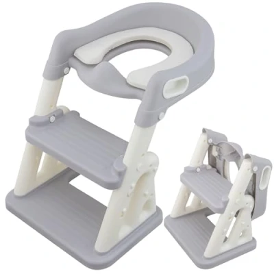 Imagen de ALMAR Baby Escalera para Niños Plegable con Cojón Adaptador de WC Reductor inodoro Asiento Antideslizante