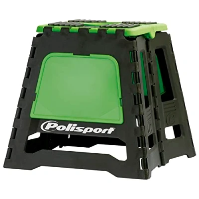 Imagen de Polisport 8981500005 Caballete Plegable de Polipropileno y Goma, Ligero fácil Transportar con el Logo Pintado en Relieve. Diseño Color Verde